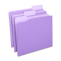 Colored Top-Tab File Folders 3 Tab Purple Letter Size - $19.94