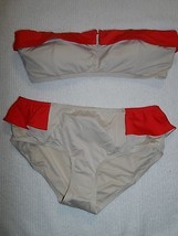 Marc By Marc Jacobs Colorblock Bikini Top &amp; Bottom Ivory Orange Size XL-$183 - £39.11 GBP