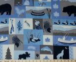 Fleece Yellowstone Blue Gray Pines Wildlife Nature Fleece Fabric Print A... - $7.97