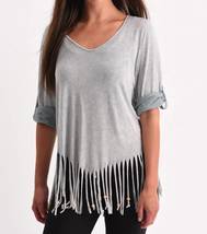 Angel - Stone Wash Cut Out Fringe Top - £44.82 GBP
