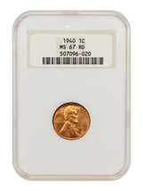 1940 1c NGC MS67RD (OH) - $152.78