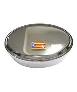 Kiola Designs La Senyera Estelada Catalonia Flag Oval Trinket Jewelry Box - £35.95 GBP