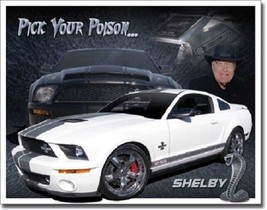 Shelby Ford Mustang Posion Muscle Car Garage Shop Wall Decor Retro Metal Sign - £17.50 GBP