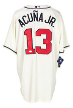Ronald Acuna Jr. Signé Atlanta Braves Crème Nike Baseball Jersey JSA - $340.97