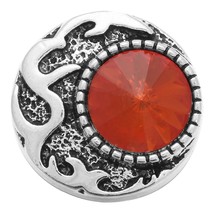 5pcs/lot Wholesale Snap Button Jewelry Charms Vintage Metal Red Crystal Rhinesto - £9.11 GBP