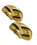vintag clip on gold tone statement run way earrings - $79.22 CAD