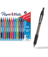 Profile Retractable Ballpoint Pens Bold, 1.4Mm, Assorted Colors, 12 Count - $13.14