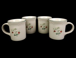 Pfaltzgraff Winterberry Porcelain Holiday Mugs, Set of 4, Hot Chocolate,... - $34.25