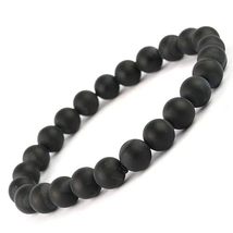 Black Onyx Matt Unisex Adult Natural Semi Precious, Stone Bracelet, Crys... - £7.46 GBP