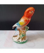 Vintage Parakeet Figurine Bird Tropical Figure 5.5&quot; Orange - $9.50 CAD
