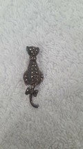 Sterling Silver Cat Pin with Dangly Tail - - $18.61