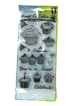 Vintage Sweet Birthday Wishes Cupcake Sweet Clear Stamps 97628 Greeting Card - $19.99