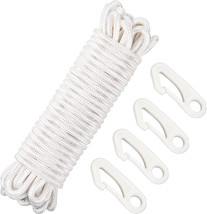 Flag Rope 50 Feet Flag Pole Halyard Rope And Clips Kit 4 Pieces Nylon Fl... - $28.99