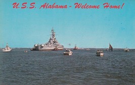 U.S.S. Alabama &quot;Welcome Home&quot; Lucky A WWII Battleship Postcard Unposted - £7.78 GBP