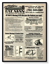 Fat Man Fabrications Hot Rod Car Parts Charlotte NC Vintage 1992 Magazine Ad - £7.62 GBP