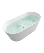 63&quot; Solid Surface Soaking Bathtub - Modern Freestanding Tub - £1,410.85 GBP