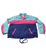 ASHLEY Half Zipper Colorblock Windbreaker Size 2X Colorful 90&#39;s Style Ja... - £11.94 GBP