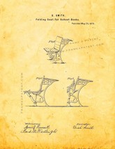 Folding Seats For School-Desks Patent Print - Golden Look - $7.95+