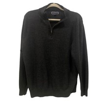 CLUB ROOM Men&#39;s Sweater GRAY 1/4 Zip Merino Wool Pullover Long Sleeve Size XL - £8.10 GBP