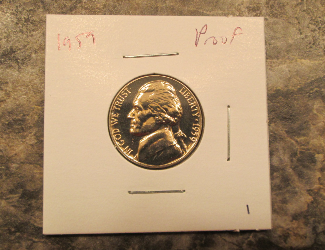 1959 Proof Jefferson Nickel Actual Coin #1 - $3.80