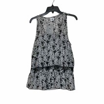 CAbi Everything Top 2 Piece Polka Dot Floral Lace Trim Peplum Tank Small Women - $15.31