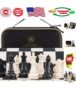 Portable Foldable Chess Set with 15&#39;&#39; Silicone Board and 3.25&#39;&#39; Staunton... - $1,437.74 MXN