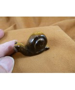 Y-SNAI-565 Tiger&#39;s Eye SNAIL FIGURINE GEMSTONE snails statue gastropod slug - $25.61 CAD