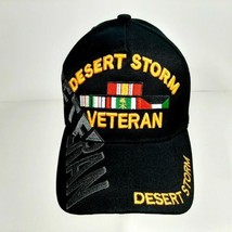 Desert Storm Veteran Men&#39;s Ball Cap Black Embroidered Acrylic - £9.66 GBP