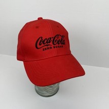 Red Coca-Cola Zero Sugar Black Embroidered Logo  Baseball Cap Adjustable Hat - £11.17 GBP