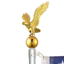 14&quot; Eagle Topper Gold Finial Ornament For Telescopic Flagpole Yard - $60.99