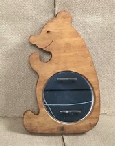 Vintage The Playmill Maine Wood Happy Grizzly Bear Mirror Cottagecore Rustic - $11.88