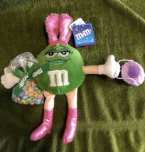 Green M&amp;M&#39;s Easter Bunny with Pink Ears &amp; Boots NEW - $15.84