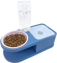 Raised Cat Food Bowl, Double Cat Bowls, Elevated Bowls (Blue) - £10.64 GBP