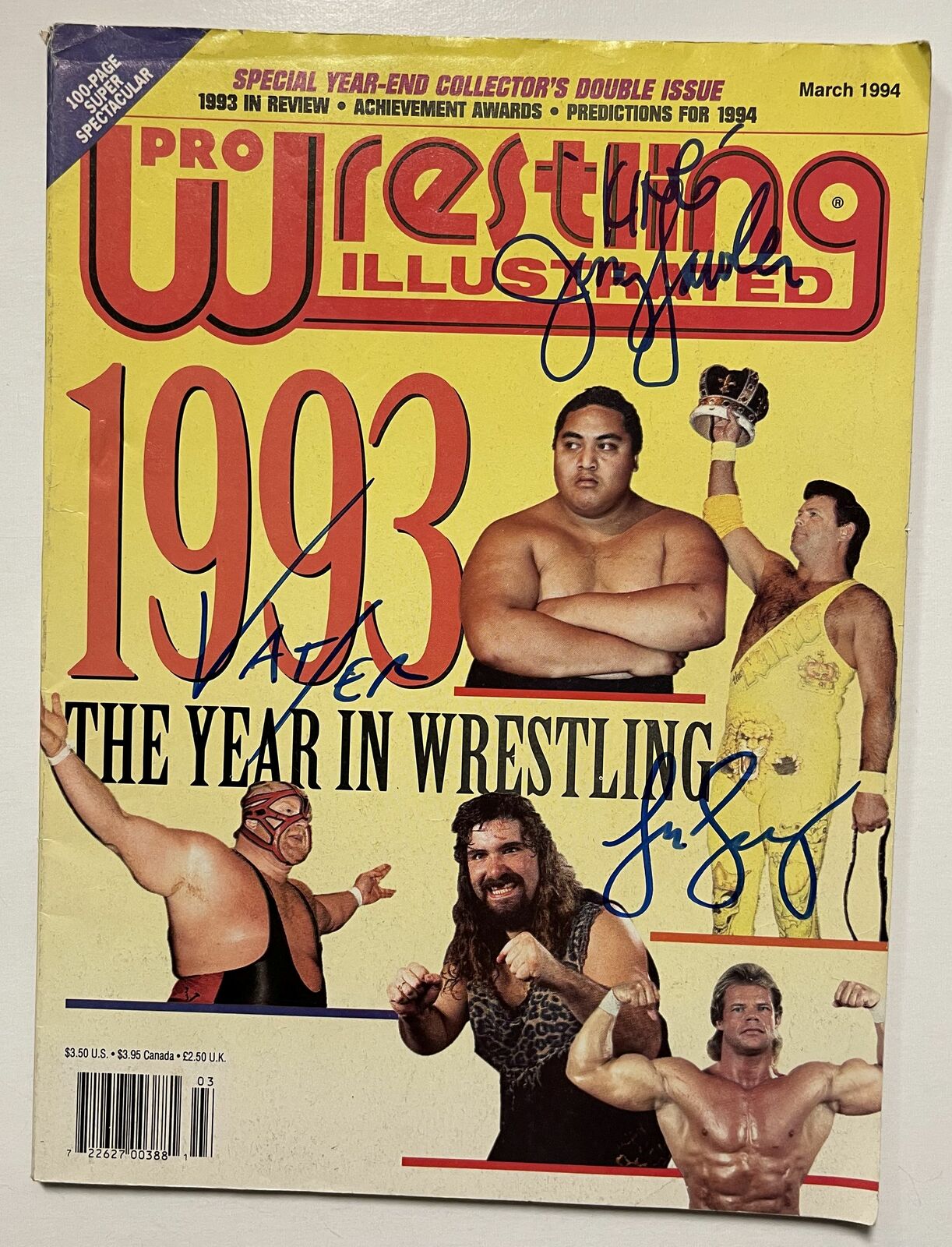 King Jerry Lawler, Big Van Vader &amp; Lex Lugar Autographed Complete 1993 &quot;... - $99.99