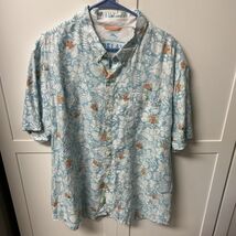 Tommy Bahama 100% Linen Mens Button Up Hawaiian Shirt Floral Pattern XXL... - $38.81