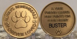 Personalized Engraved Pet Dog Memorial Always Remembered Forever Loved Medallion - £14.33 GBP