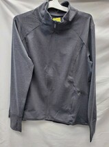 All In Motion Women's XXL Zip-Front Jacket Heathered Black Zipper Pockets image 3