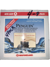 Marineland Rite Size A Penguin Power Aquarium Filter Cartridges 4 Count New - $15.72