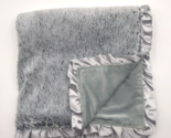 Parent&#39;s Choice Baby Blanket Plush Satin Ruffle Trim Gray Walmart Luxe - $31.99