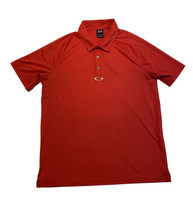 Oakley Golf Polo Regular Fit Mens Medium Red Stretchy Quick Dry Moisture Wicking - £11.37 GBP