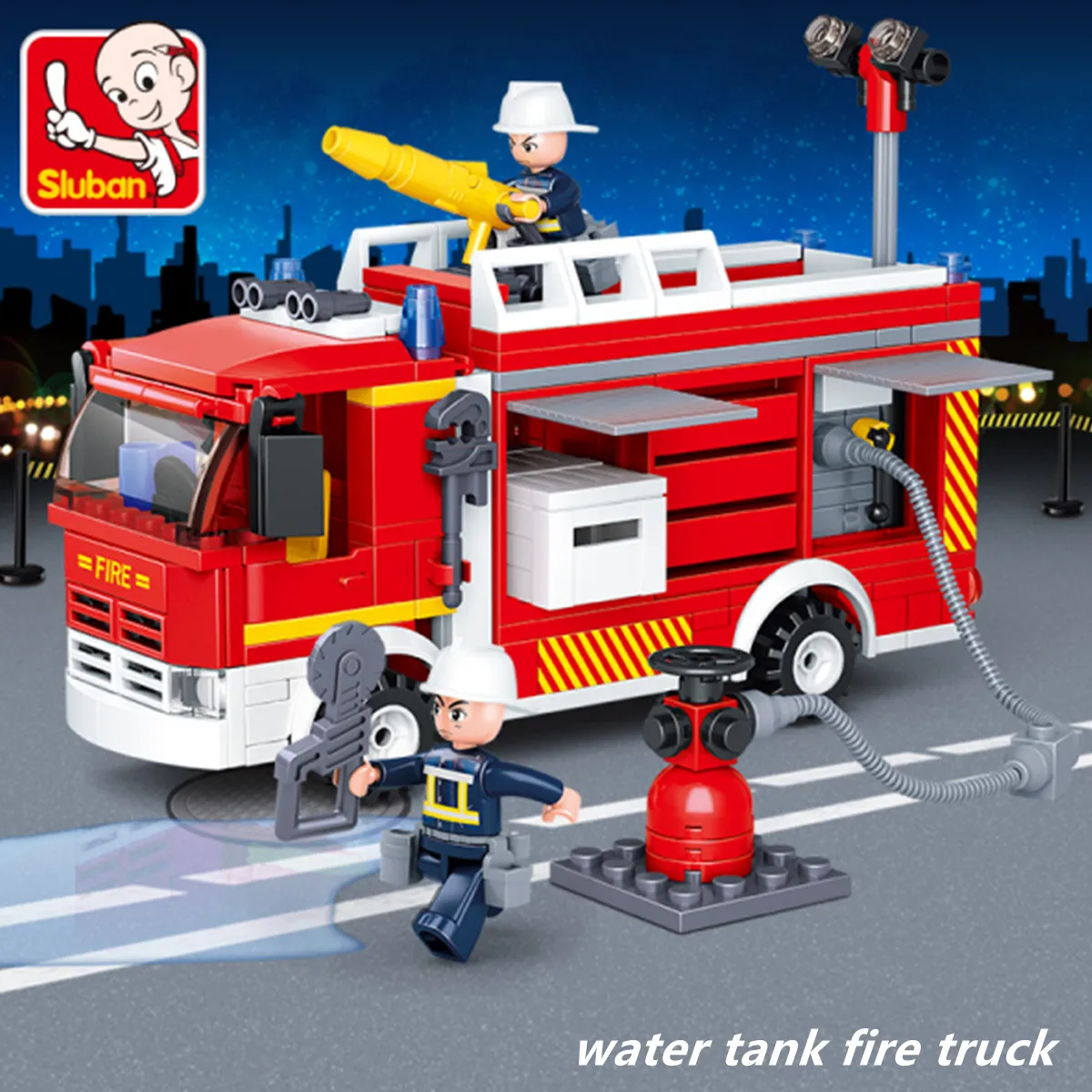 S city fire fighter 343pcs bricks b0626 fire extinguishing water tanker compatbile with thumb200