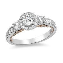 Enchanted Disney Jasmine 1 TCW Round Cut Simulated Diamond Engagement Ring - £91.90 GBP
