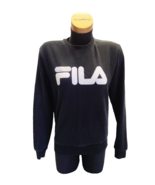 Fila Sweater Small Black Unisex Crewneck Long Sleeve Large Font Logo - $28.04