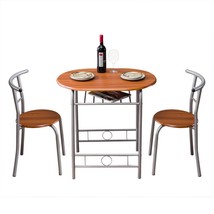 Brown Wood Grain PVC Breakfast Table (One Table and Two Chairs) - £141.52 GBP