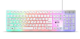 Zio Rainbow Korean English Keyboard USB Wired Membrane with Cover Skin Protector