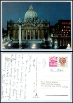 ITALY Postcard - Rome, St. Peter&#39;s Basilica at Night B28 - $52.11 MXN