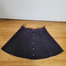 Bagatelle Genuine Leather Suede High Rise Mini Skirt Charcoal Gray Size Large M - £9.39 GBP