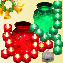 24 Submersible Waterproof CHRISTMAS Decoration LED Tea Light 12 Each RED... - $34.19