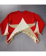 Aelfric Eden Star Hem Sweater Oversized Small Colorful Red White Tan Pat... - $891.15 MXN