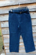 White Stag Stretch Blue Jeans Cotton Spandex Ladies Petite w/ Belt Size ... - $18.80